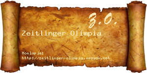 Zeitlinger Olimpia névjegykártya